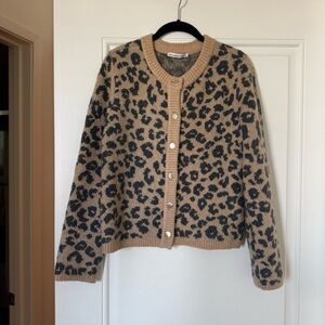 Abercrombie & Fitch Leopard Print Button-Up Sweater